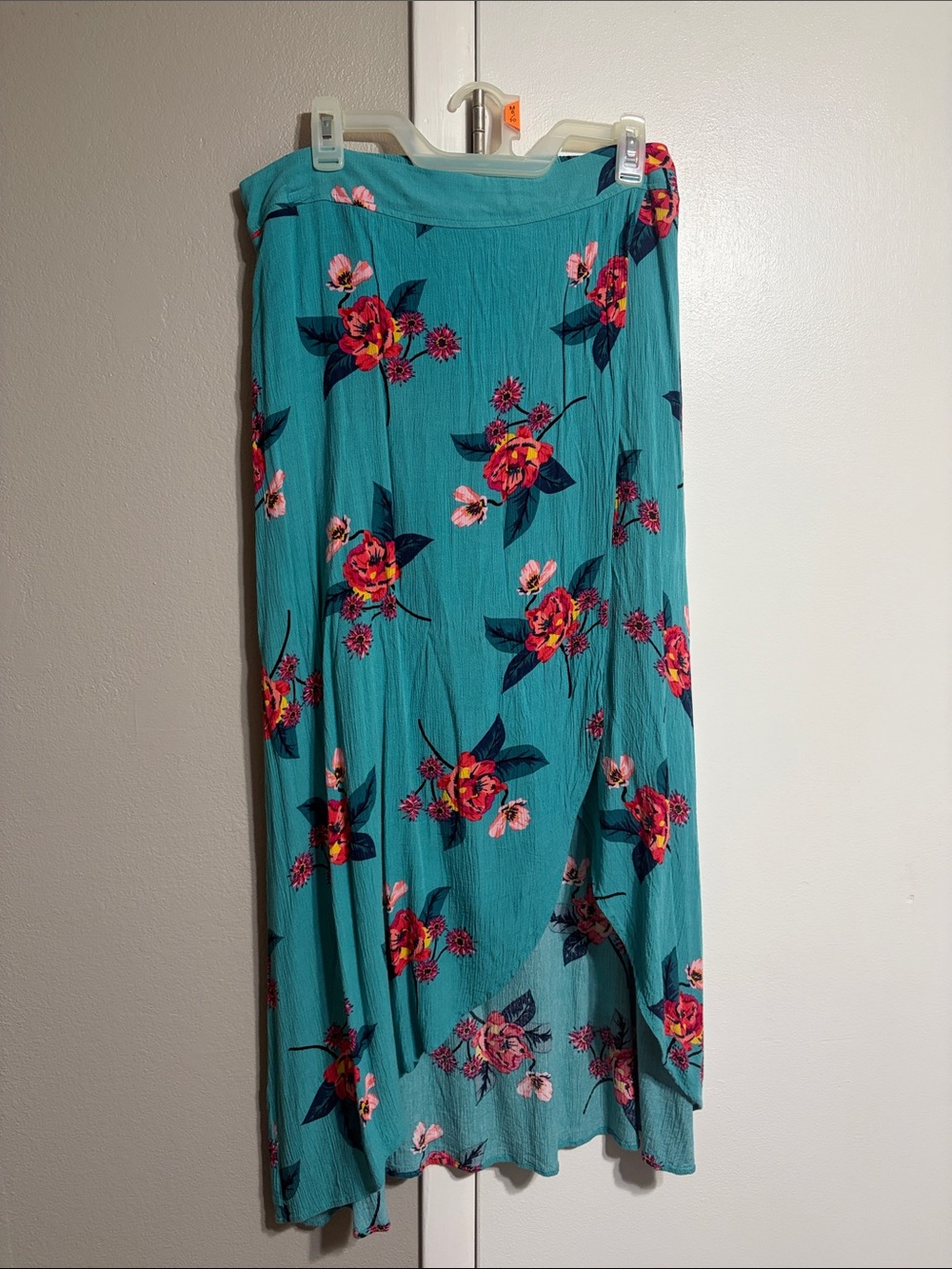Express Teal Floral Maxi Skirt